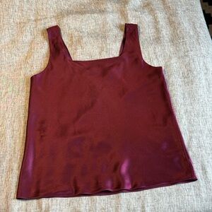Nordstrom Intimates 100% Silk tank size large burgundy